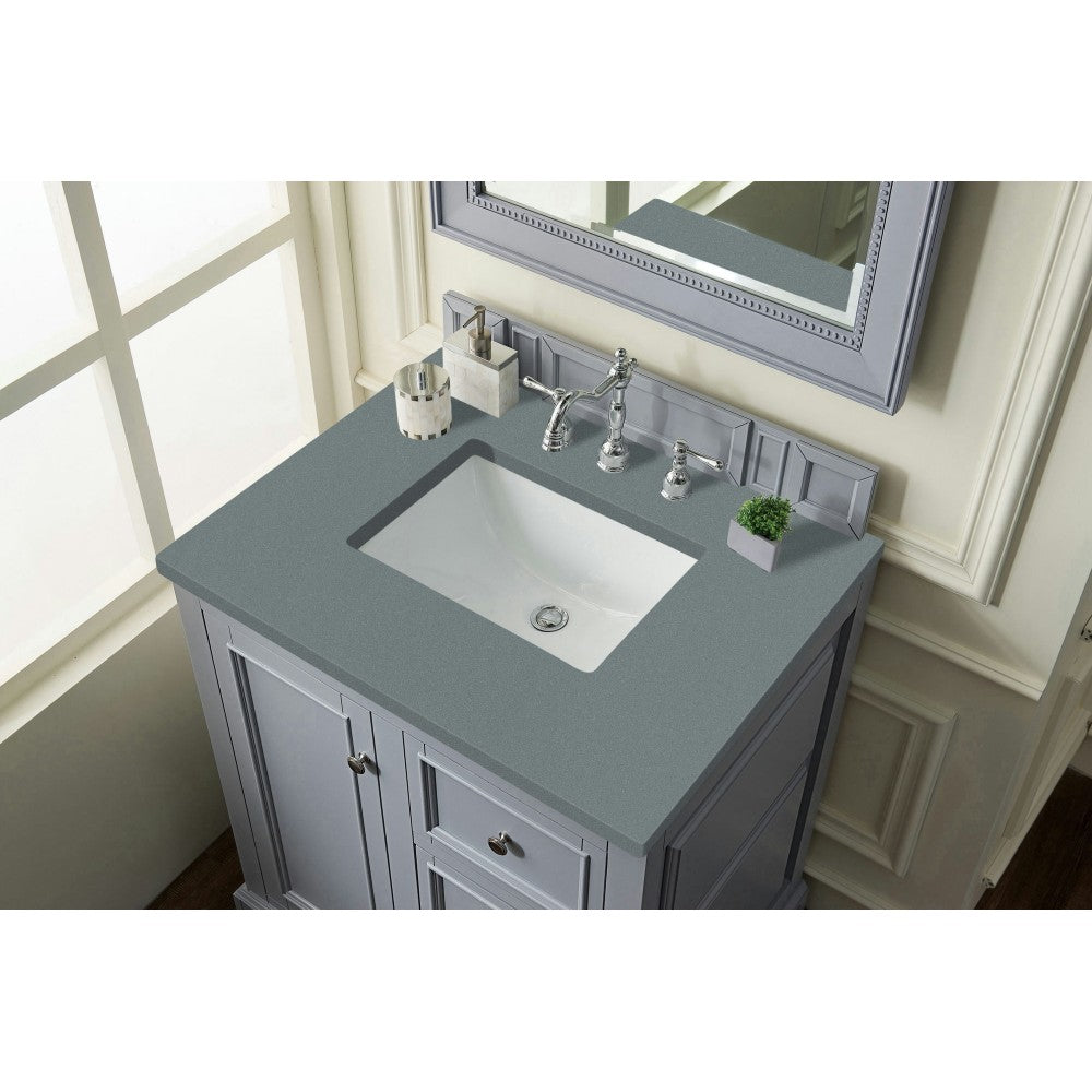 De Soto 30" Single Vanity, Silver Gray w/ 3 CM Cala Blue Quartz Top