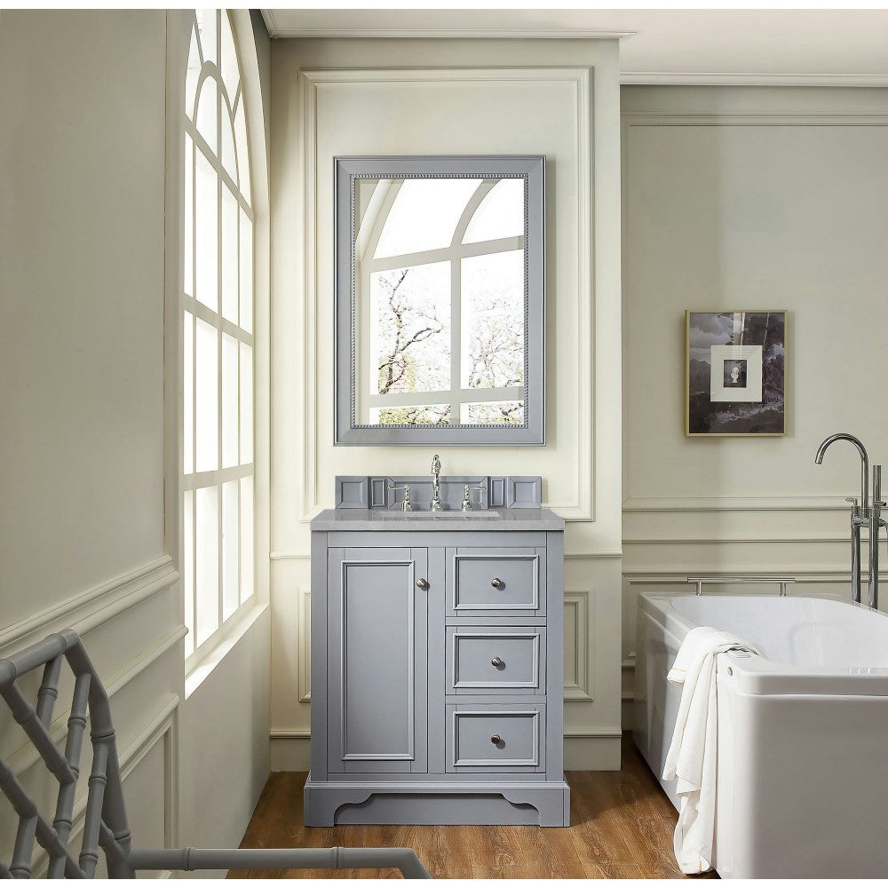 De Soto 30" Single Vanity, Silver Gray w/ 3 CM Eternal Serena Quartz Top