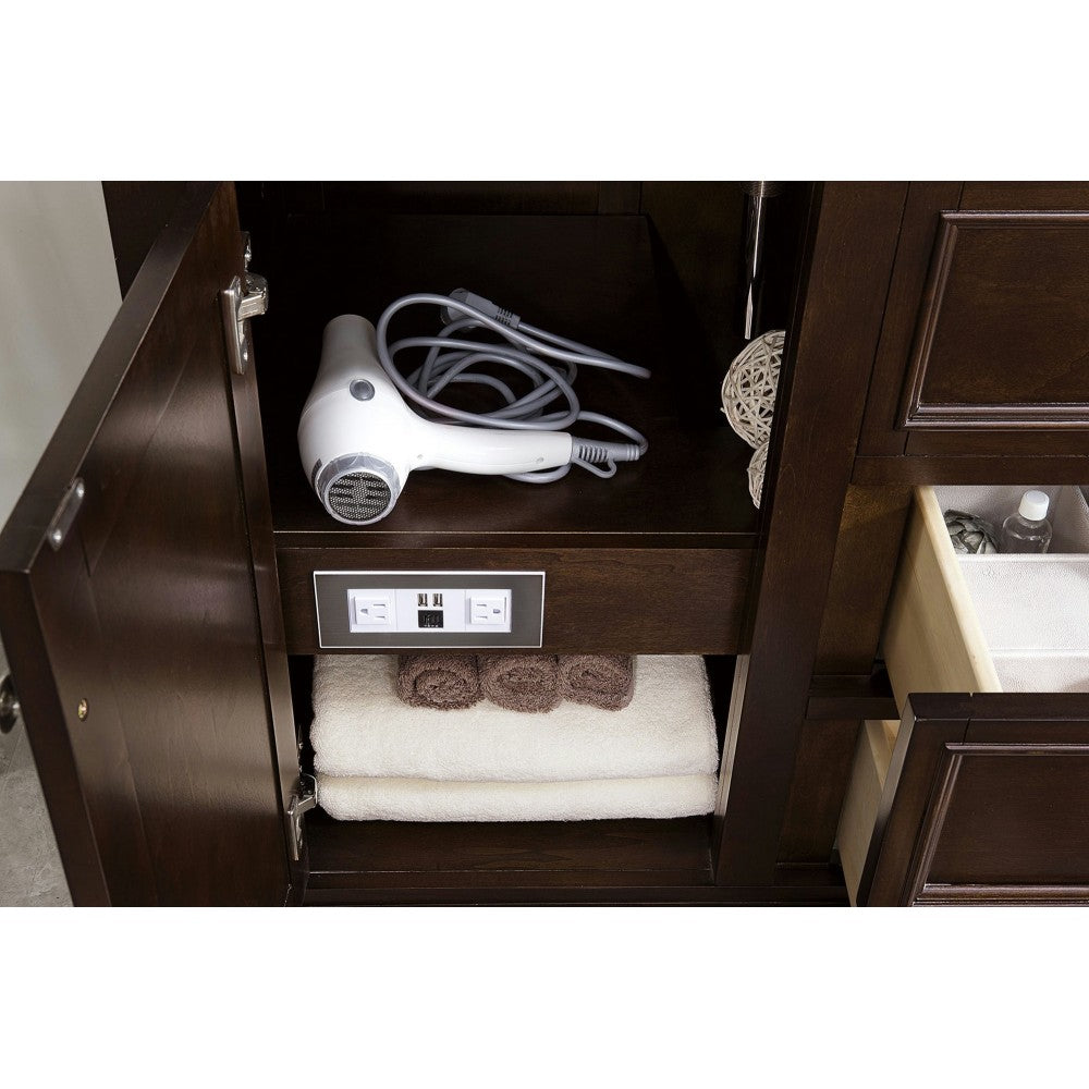 De Soto 36" Single Vanity Mahogany w/3 CM Arctic Fall Solid Surface Top
