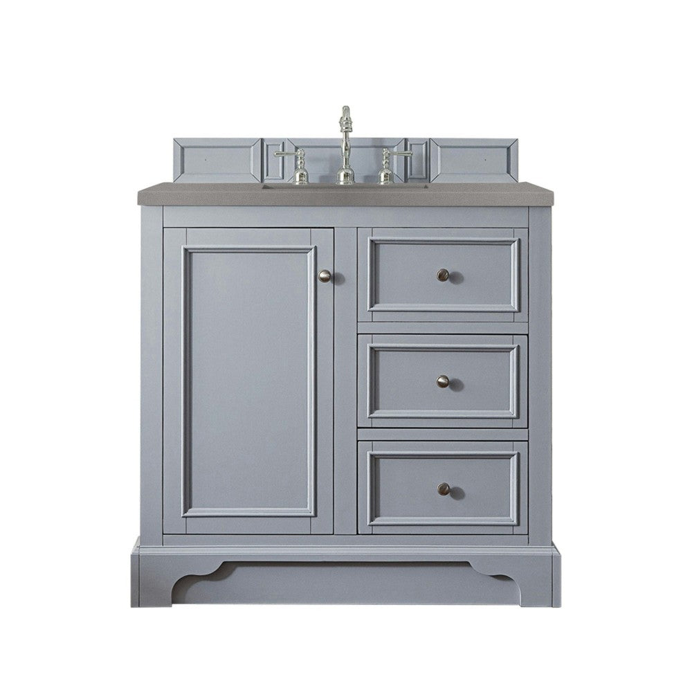 De Soto 36" Single Vanity, Silver Gray w/ 3 CM Gray Expo Quartz Top