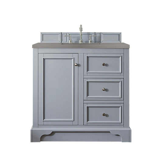De Soto 36" Single Vanity, Silver Gray w/ 3 CM Gray Expo Quartz Top