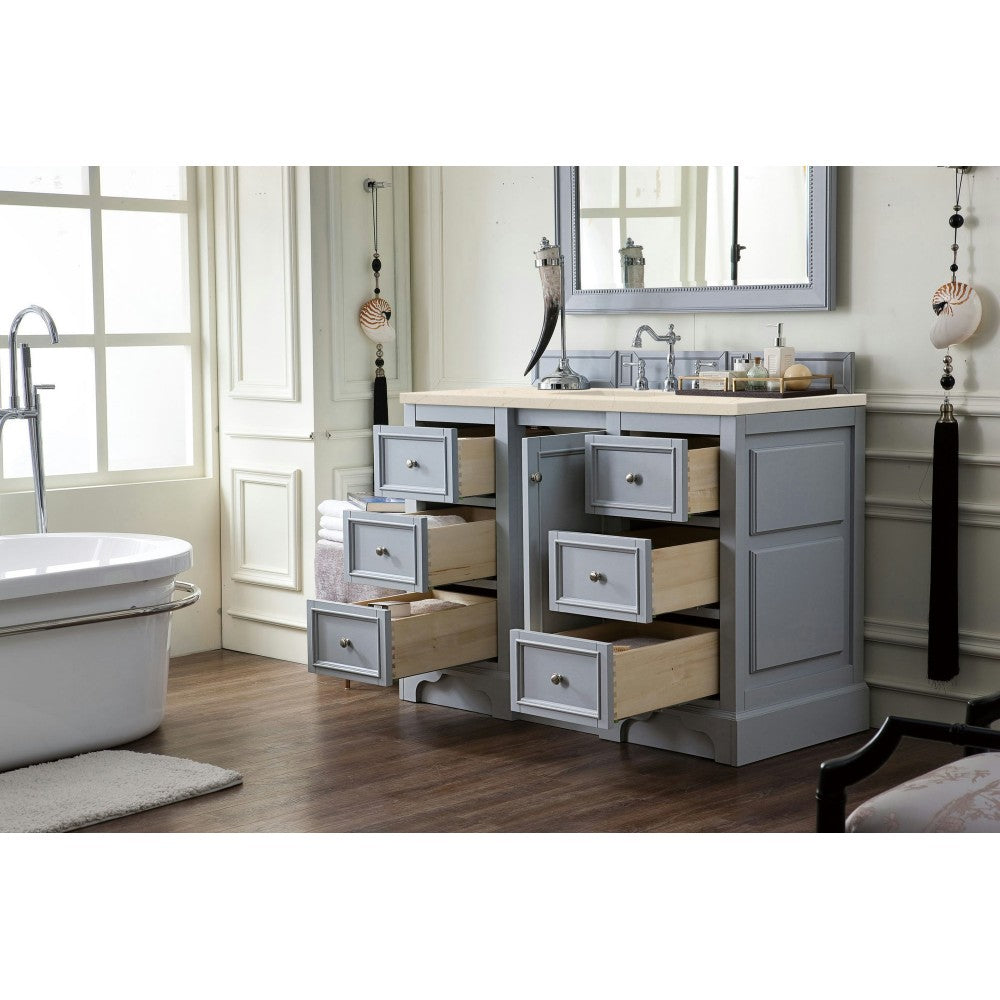 De Soto 48" Single Vanity, Silver Gray w/ 3 CM Eternal Marfil Quartz Top
