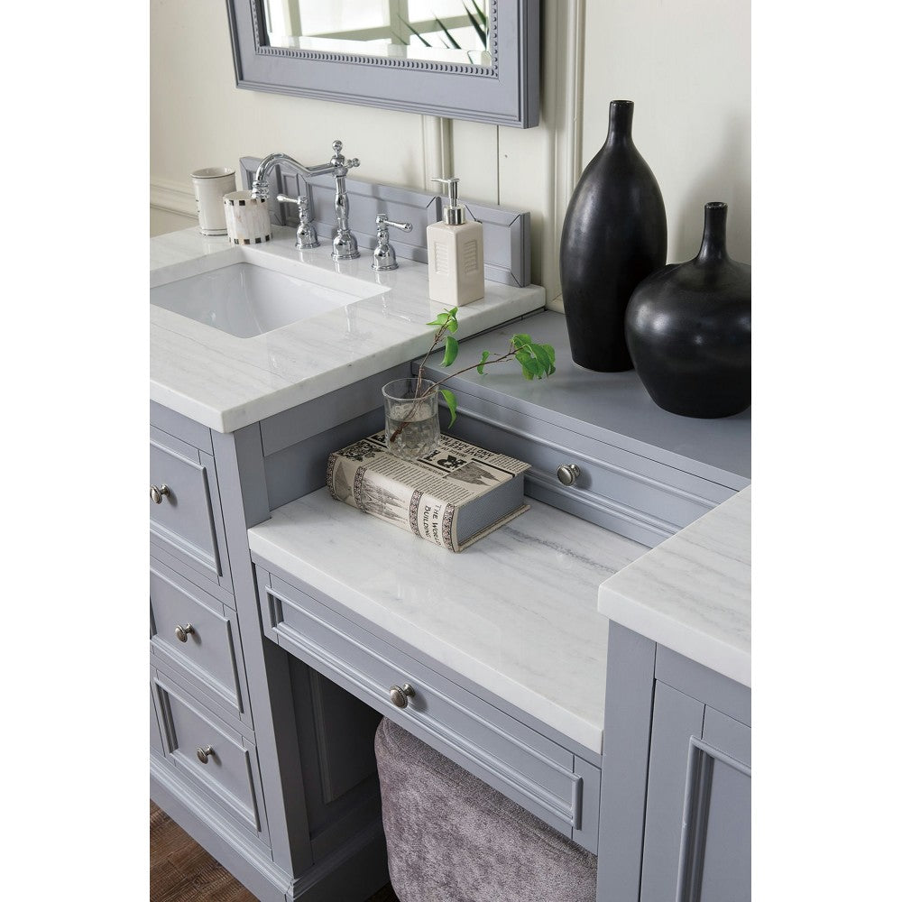 De Soto 82" Double Vanity Set Gray w/ 3 CM Arctic Fall Solid Surface Top