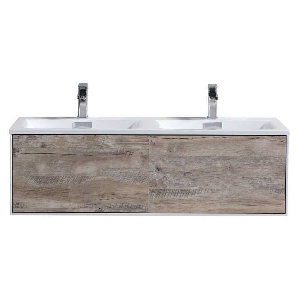 Divario 48" Nature Wood Wall Mount Modern Bathroom Vanity