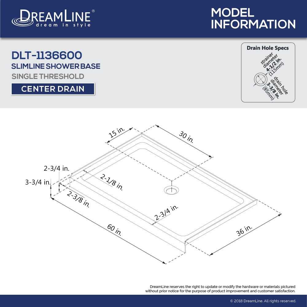 Duet 36 in. D x 60 in. W x 74 3/4 in. H Semi-Frameless Bypass Shower Door in Chrome and Center Drain White Base