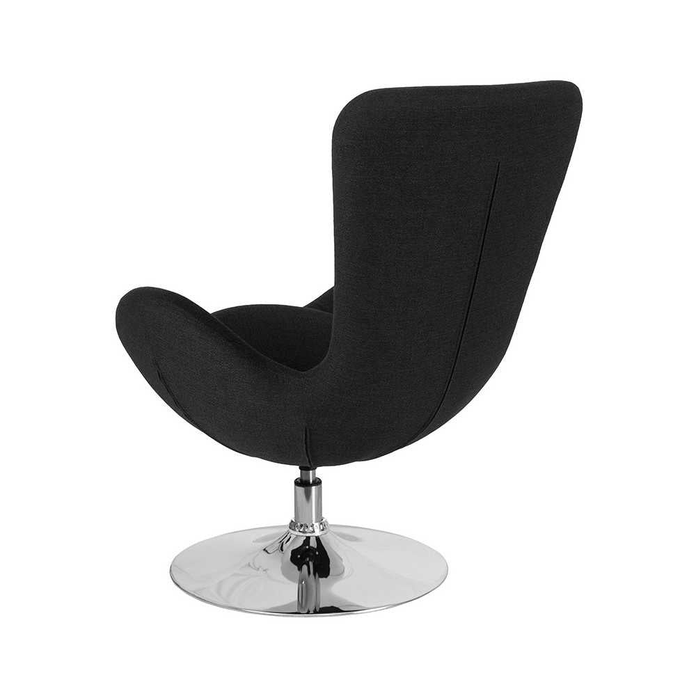 Egg Series Black Fabric Side Reception Chair