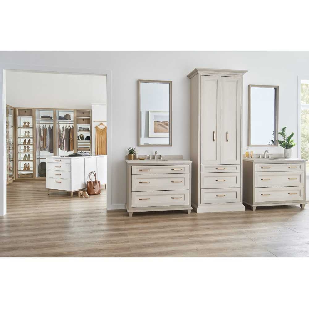 24" White Chatham Vanity, Boulder Cultured Marble Vanity Top, undermount rectangle bowl