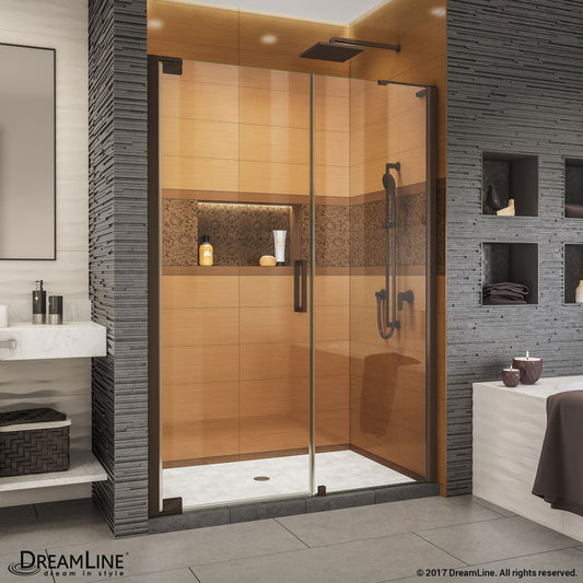 Elegance-LS 49 - 51 in. W x 72 in. H Frameless Pivot Shower Door in Oil Rubbed Bronze