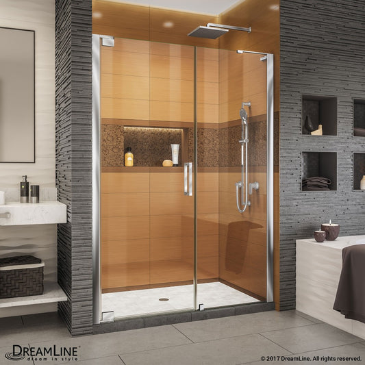 Elegance-LS 52 1/2 - 54 1/2 in. W x 72 in. H Frameless Pivot Shower Door in Chrome