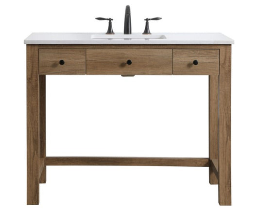 42 inch ADA compliant bathroom vanity in natural oak