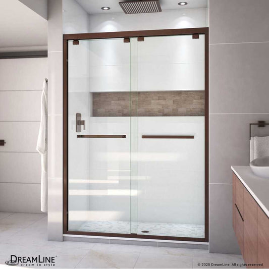 Encore 50-54 in. W x 76 in. H Semi-Frameless Bypass Shower Door in Oil Rubbed Bronze