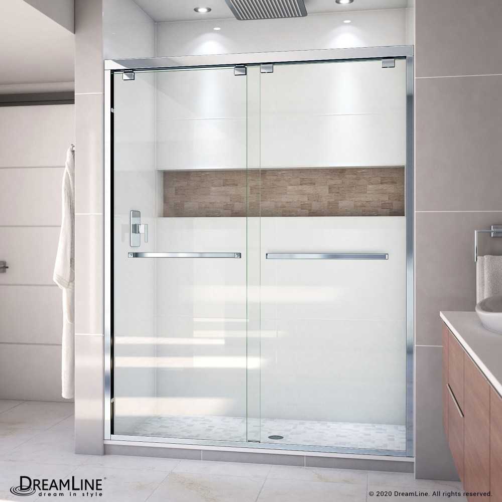 Encore 56-60 in. W x 76 in. H Semi-Frameless Bypass Shower Door in Chrome