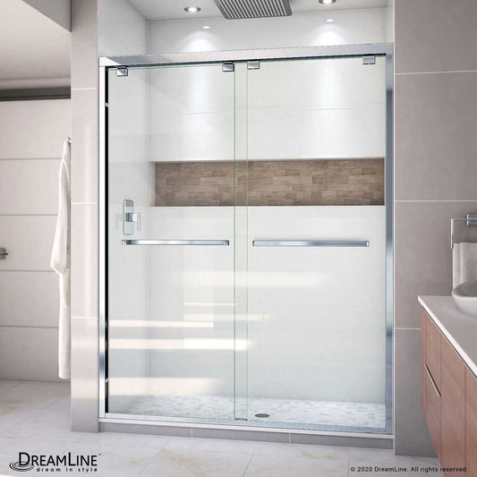 Encore 56-60 in. W x 76 in. H Semi-Frameless Bypass Shower Door in Chrome
