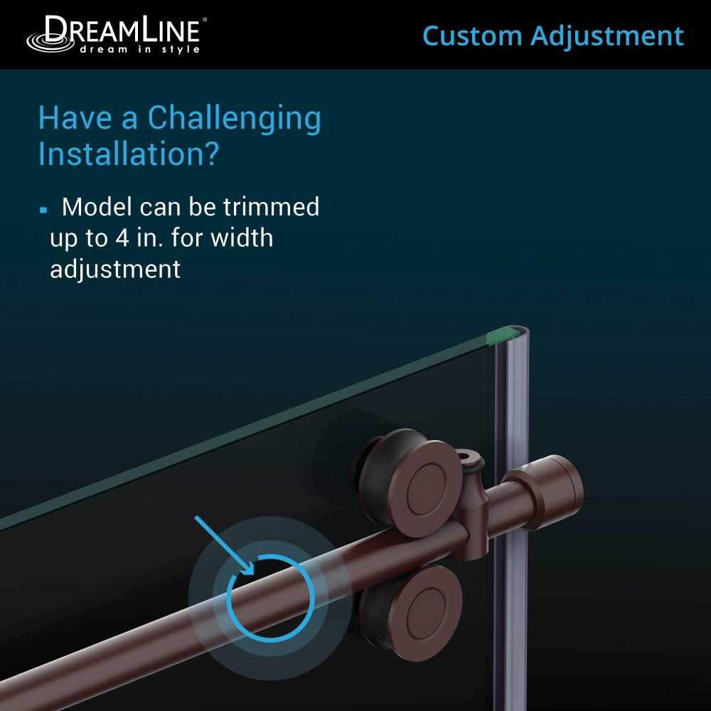 Enigma-XO 68-72 in. W x 76 in. H Fully Frameless Sliding Shower Door in Polished Stainless Steel