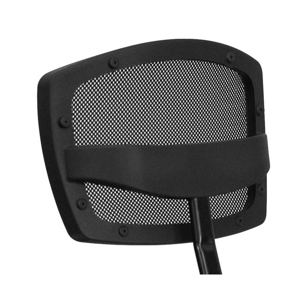 Ergonomic Kneeling Office Chair with Back in Black Mesh and Fabric