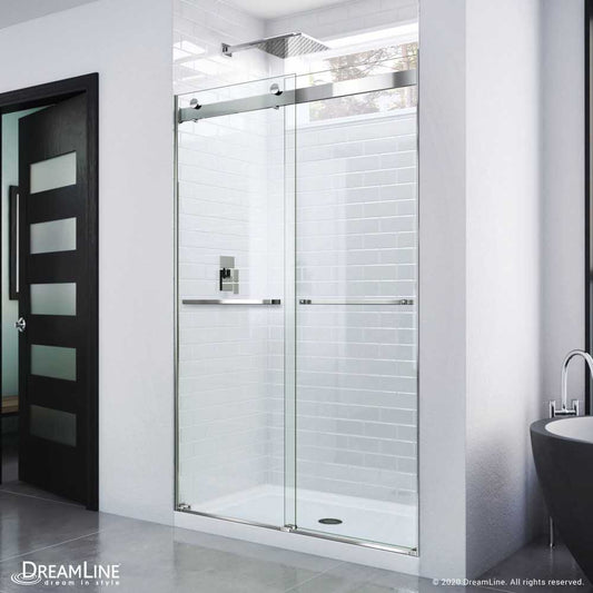 Essence 44-48 in. W x 76 in. H Frameless Bypass Shower Door in Chrome