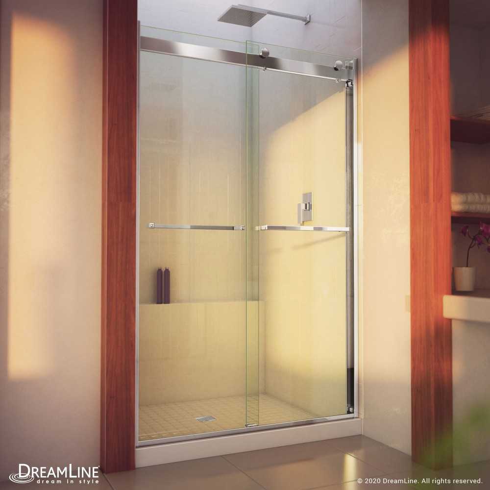 Essence-H 44-48 in. W x 76 in. H Semi-Frameless Bypass Shower Door in Chrome
