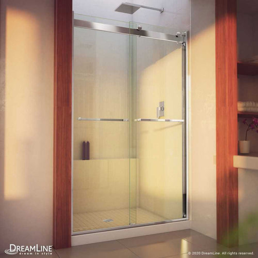 Essence-H 44-48 in. W x 76 in. H Semi-Frameless Bypass Shower Door in Chrome