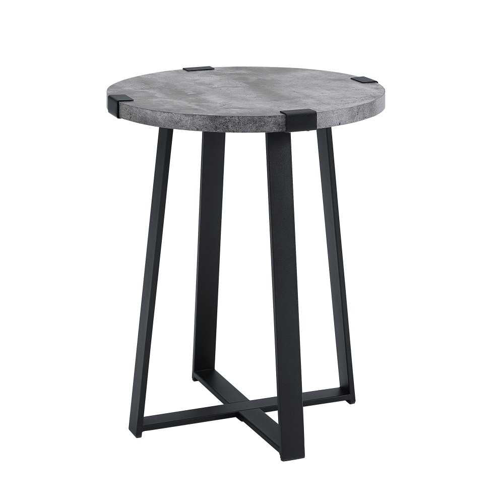 Faux Wrap Leg Modern Side Table - Faux Dark Concrete