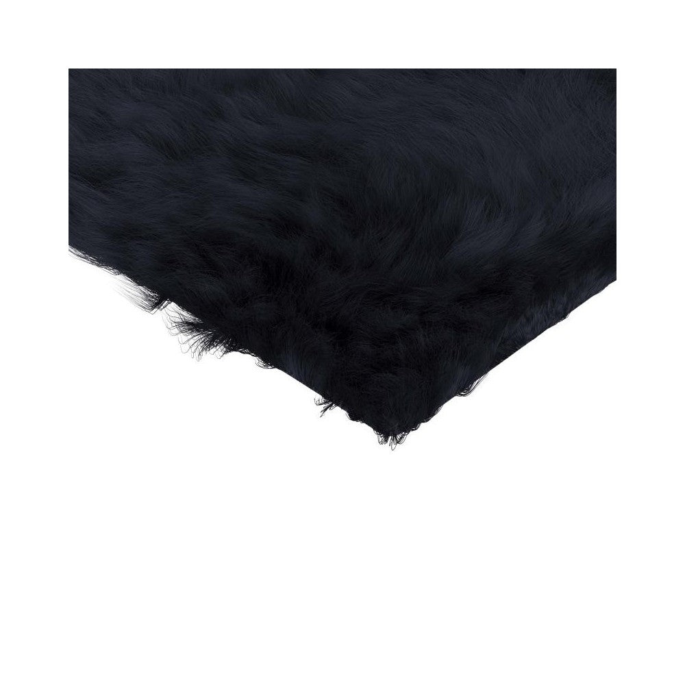 Flash Furniture Chalet Collection Black 2x3 Faux Fur Rug YTG-RGS1917-23-BK-GG