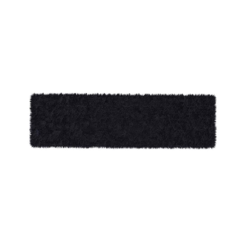 Flash Furniture Chalet Collection Black 2x7 Faux Fur Rug YTG-RGS1917-27-BK-GG