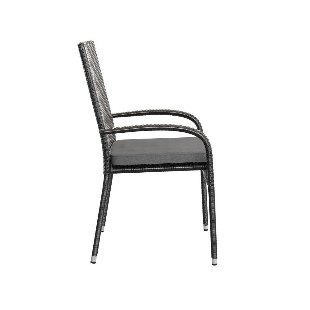 Flash Furniture Maxim 4PK Black Patio Chair 4-TW-3WBE073-CU01GY-BK-GG