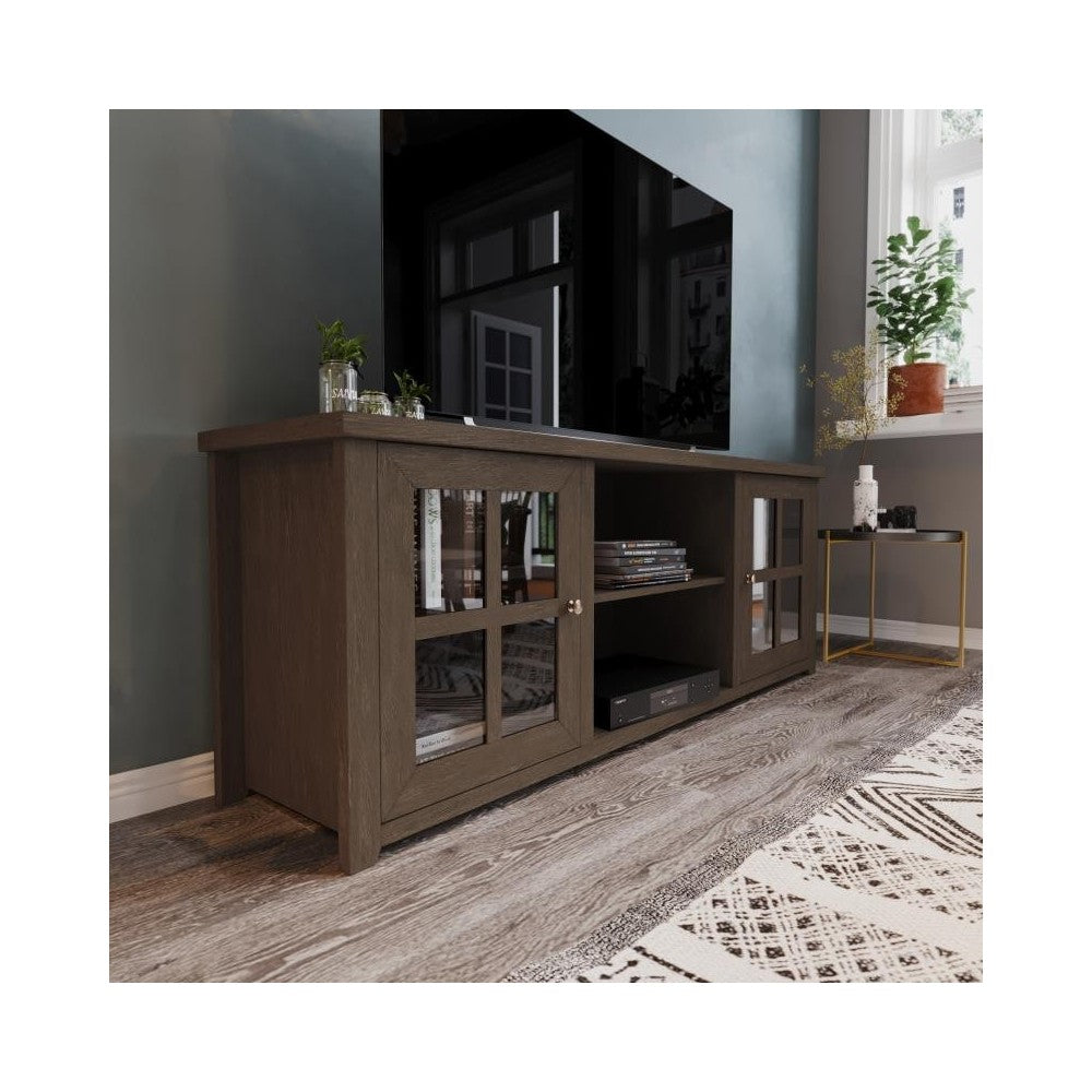 Flash Furniture Savoy Dark Brown Four Pane TV Stand GC-MBLK64-BR-GG