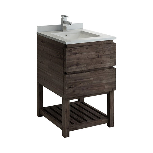 Formosa 24" Floor Standing Open Bottom Modern Bathroom Cabinet w/ Top & Sink