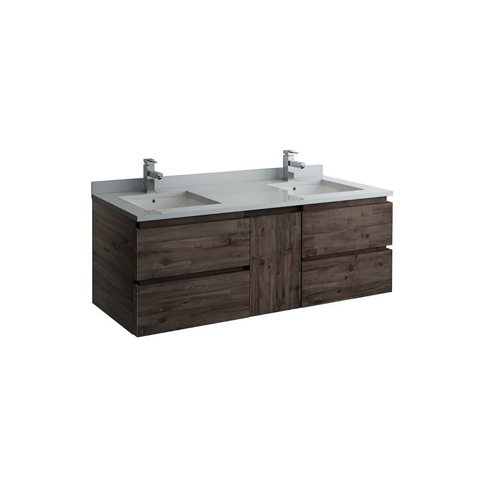 Formosa 58" Wall Hung Double Sink Modern Bathroom Cabinet, FCB31-241224ACA