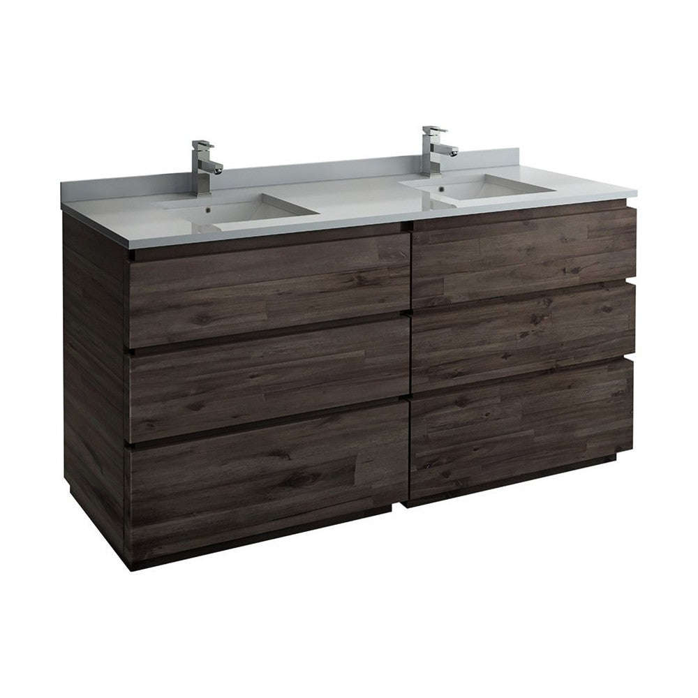 Formosa 70" Floor Standing Double Sink Modern Bathroom Cabinet, FCB31-3636ACA-FC