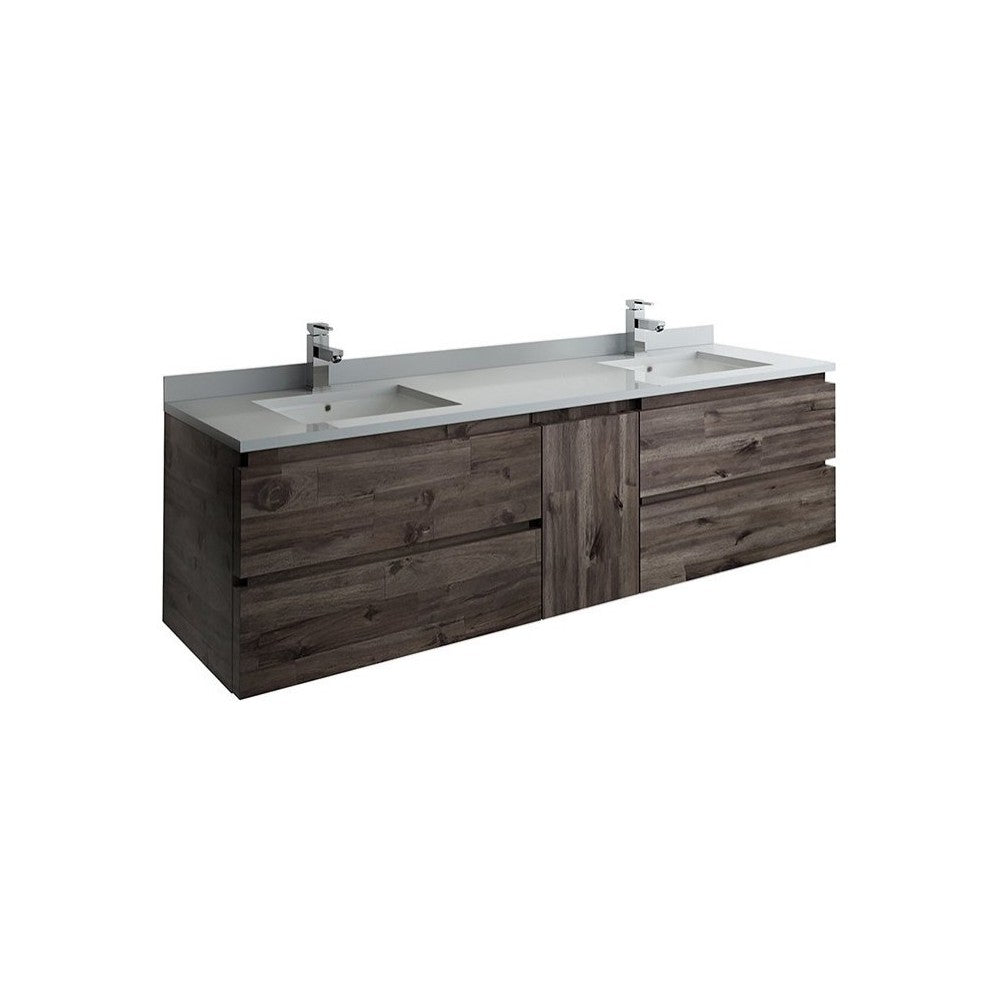 Formosa 70" Wall Hung Double Sink Modern Bathroom Cabinet, FCB31-301230ACA