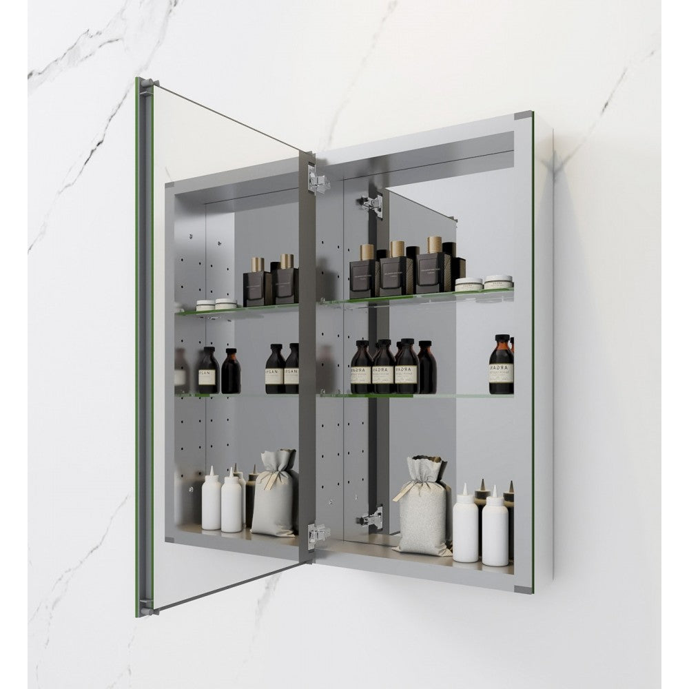 Fresca 15" Wide x 26" Tall Bathroom Medicine Cabinet w/ Mirrors, Beveled Edge