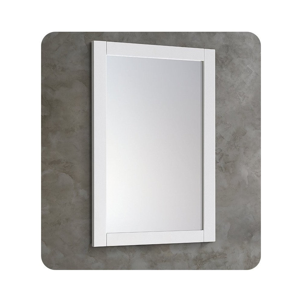 Fresca 24"X30" Reversible Mount Mirror in White