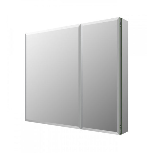 Fresca 30" Wide x 26" Tall Bathroom Medicine Cabinet w/ Mirrors, Beveled Edge