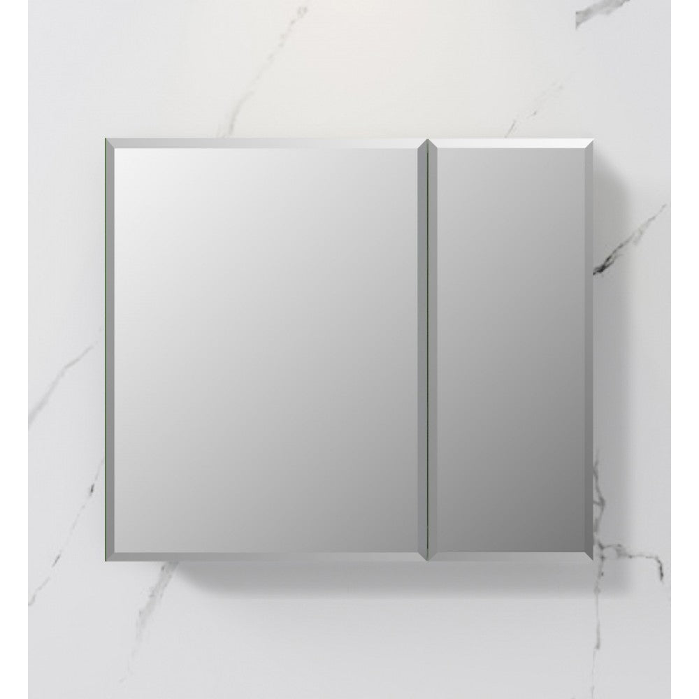 Fresca 30" Wide x 26" Tall Bathroom Medicine Cabinet w/ Mirrors, Beveled Edge