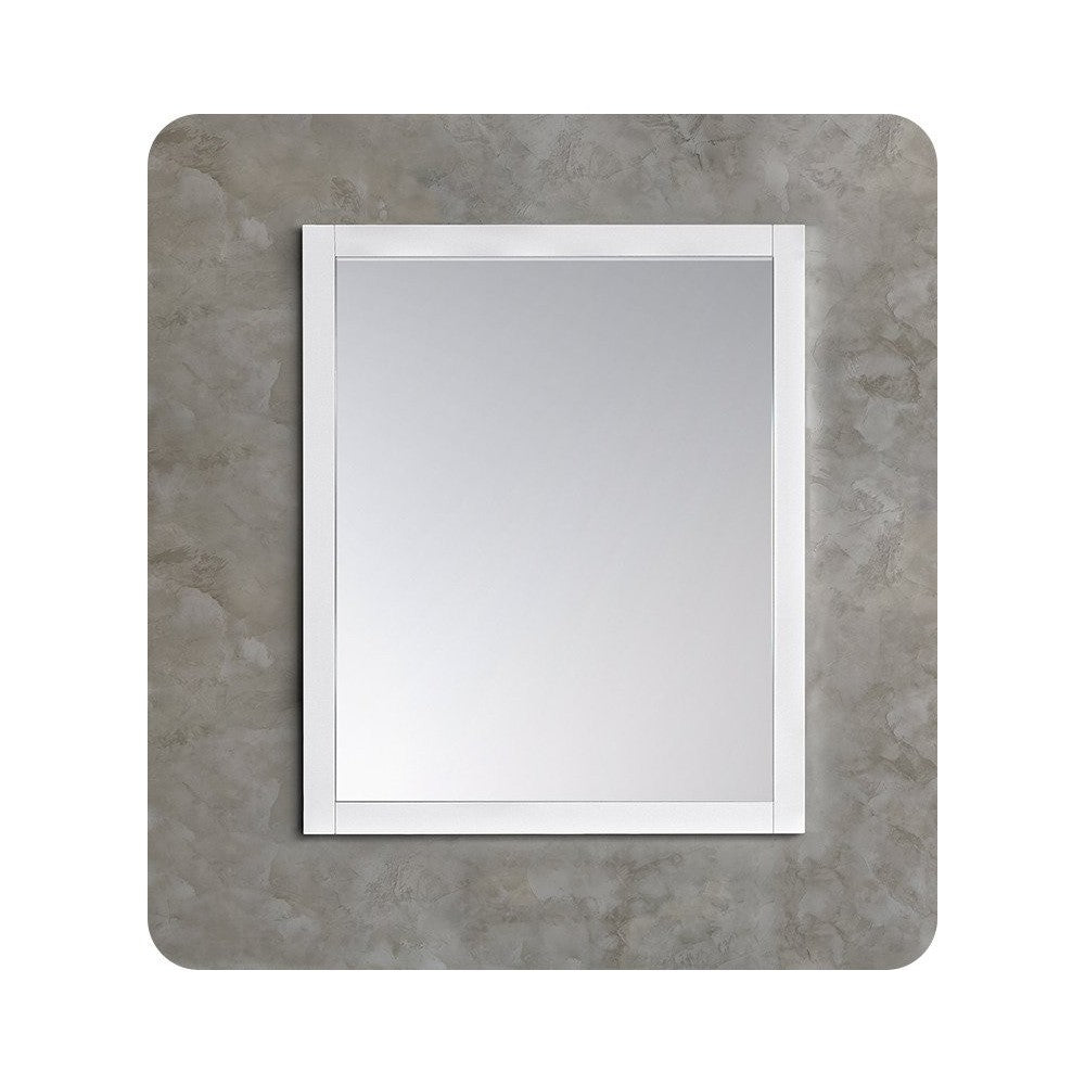 Fresca 36"X30" Reversible Mount Mirror in White