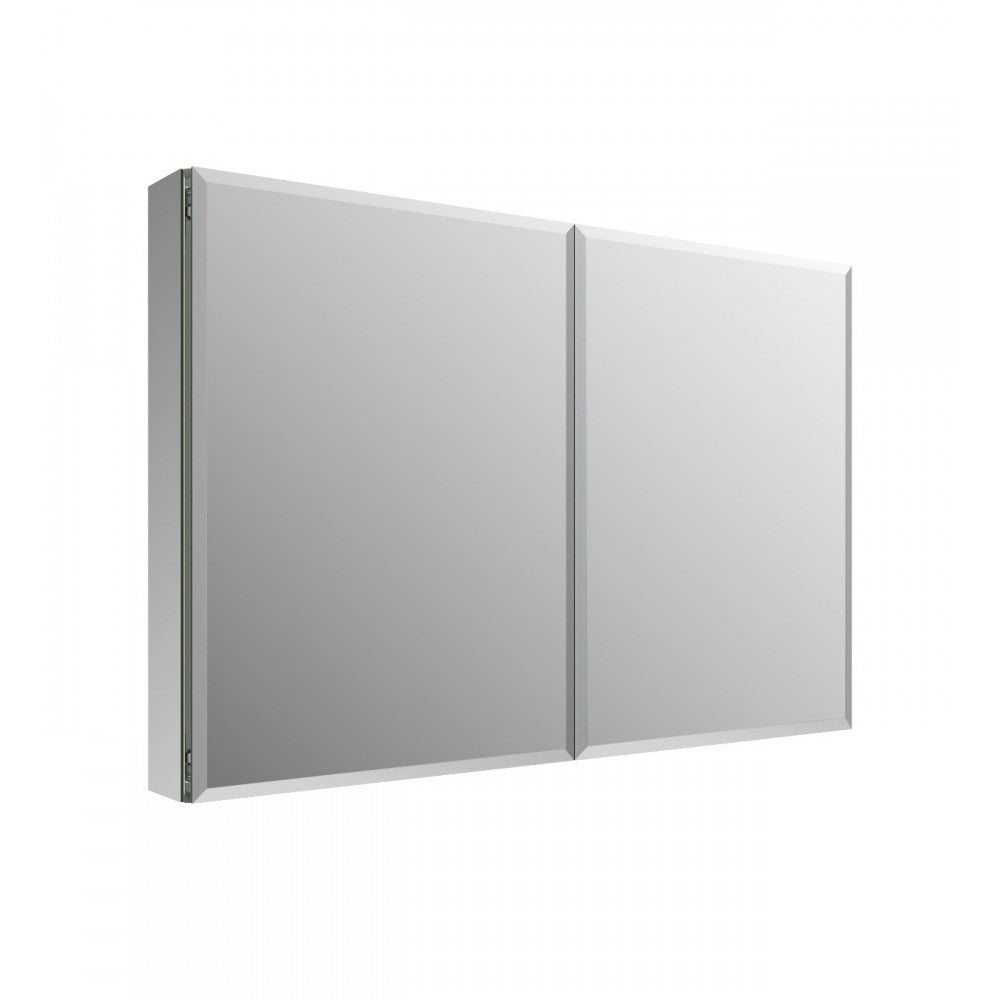 Fresca 40" Wide x 26" Tall Bathroom Medicine Cabinet w/ Mirrors, Beveled Edge