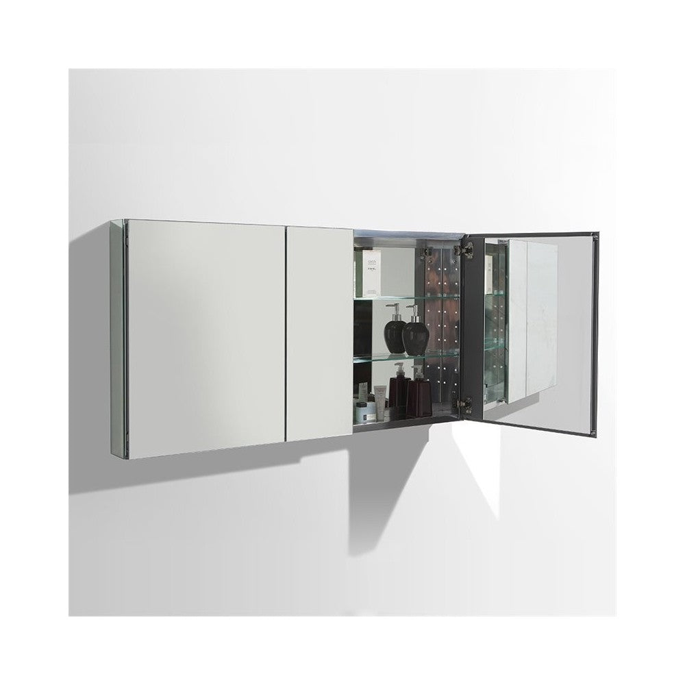Fresca 50" Wide x 26" Tall Bathroom Medicine Cabinet w/ Mirrors