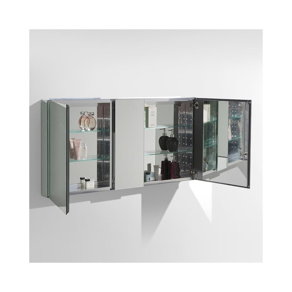 Fresca 50" Wide x 26" Tall Bathroom Medicine Cabinet w/ Mirrors