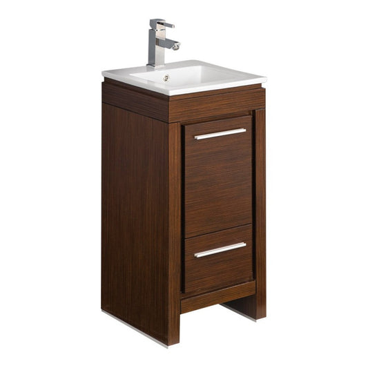 Fresca Allier 16" Wenge Brown Modern Bathroom Cabinet w/ Sink