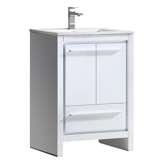 Fresca Allier 24" White Modern Bathroom Cabinet w/ Sink