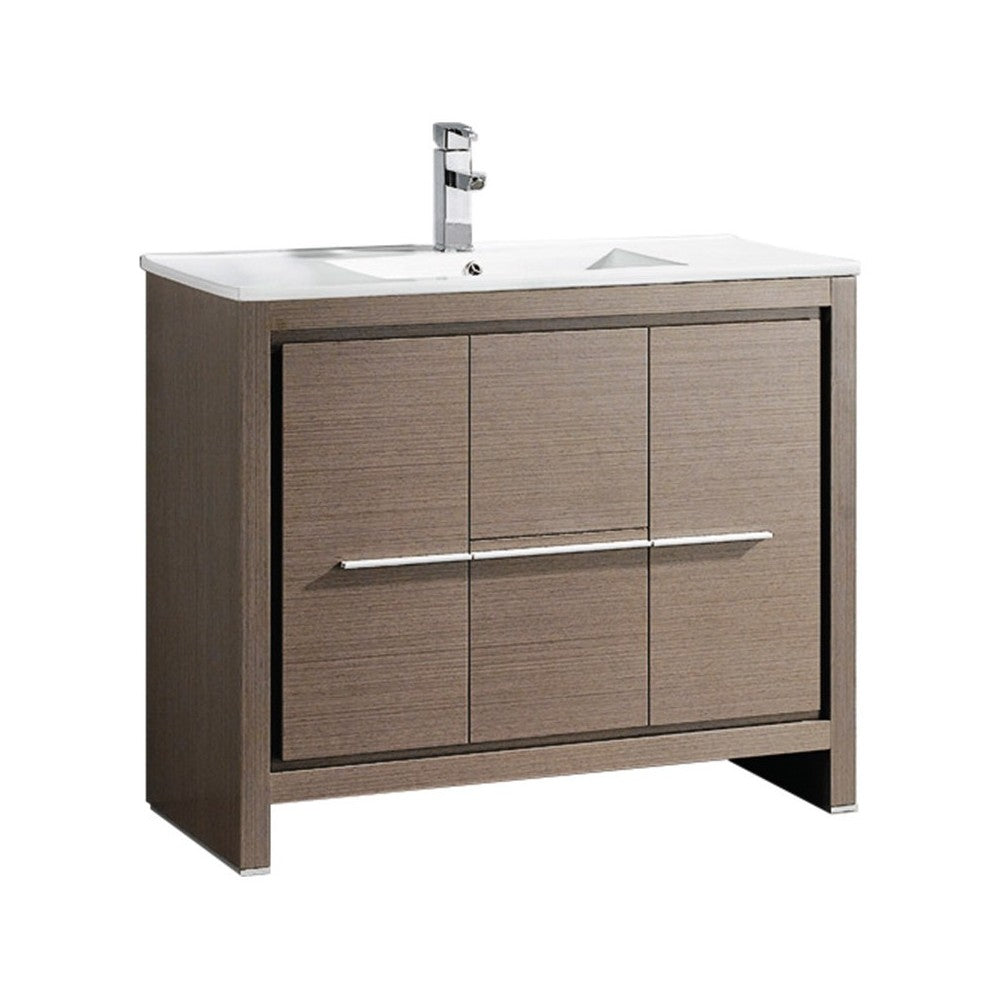 Fresca Allier 40" Gray Oak Modern Bathroom Cabinet w/ Sink