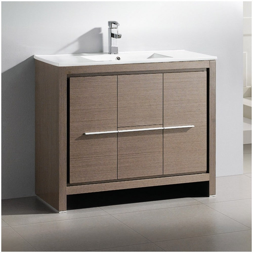Fresca Allier 40" Gray Oak Modern Bathroom Cabinet w/ Sink