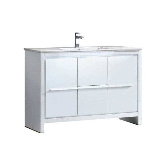Fresca Allier 48" White Modern Bathroom Cabinet w/ Sink