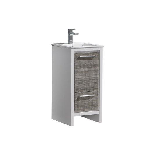 Fresca Allier Rio 16" Ash Gray Modern Bathroom Cabinet w/ Sink