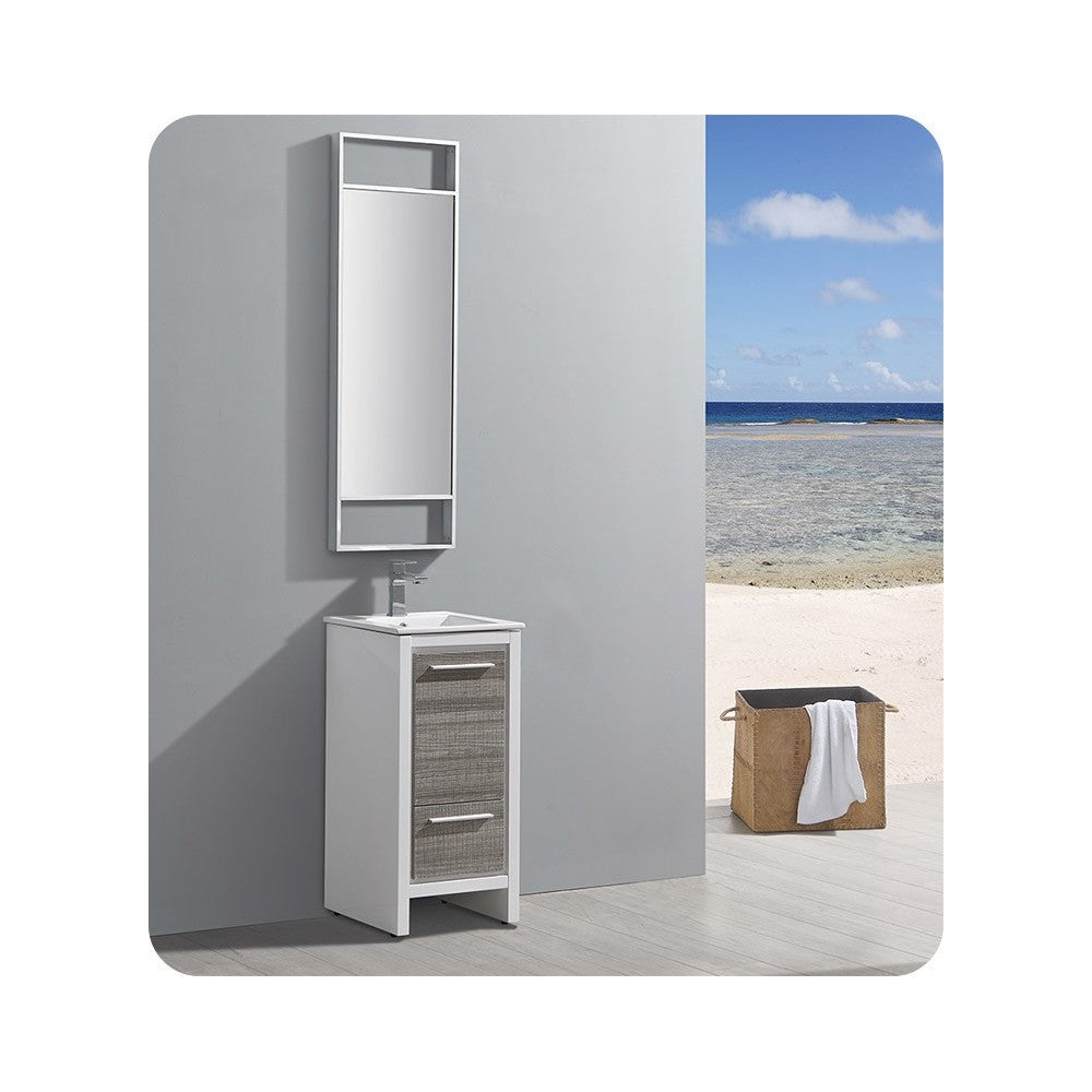 Fresca Allier Rio 16" Ash Gray Modern Bathroom Cabinet w/ Sink