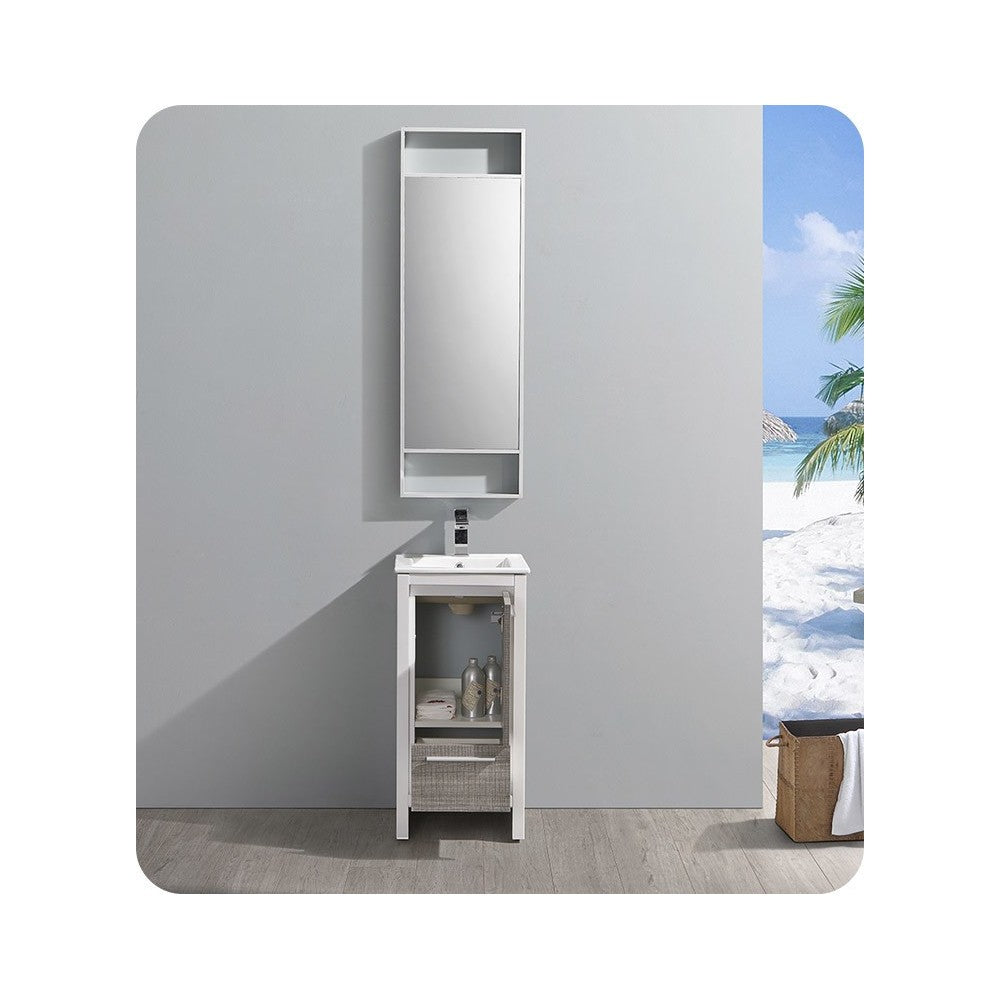 Fresca Allier Rio 16" Ash Gray Modern Bathroom Cabinet w/ Sink