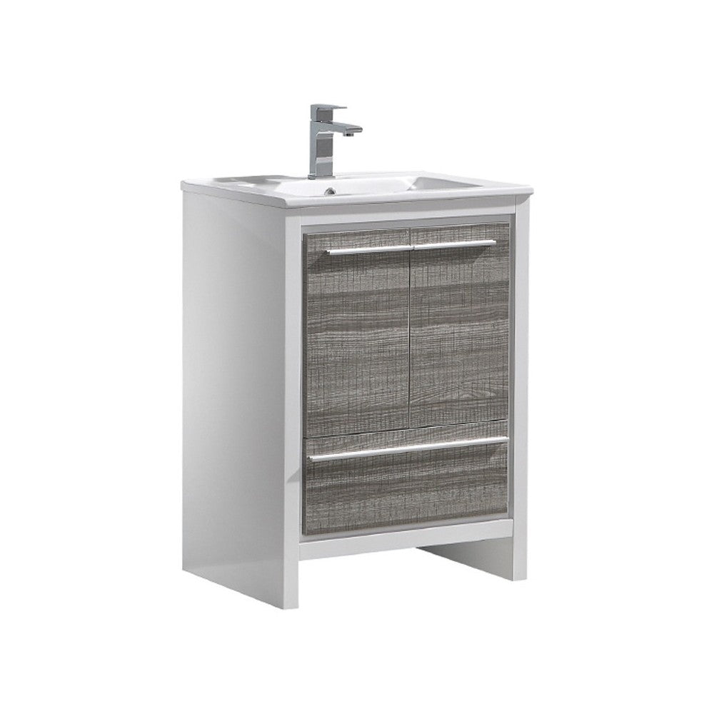 Fresca Allier Rio 24" Ash Gray Modern Bathroom Cabinet w/ Sink