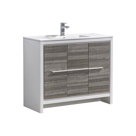 Fresca Allier Rio 40" Ash Gray Modern Bathroom Cabinet w/ Sink