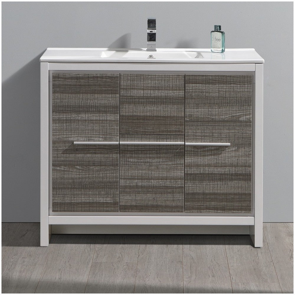 Fresca Allier Rio 40" Ash Gray Modern Bathroom Cabinet w/ Sink